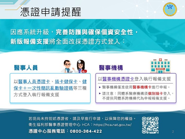 1130730衛生福利部-醫事系統之醫事人員線上報備支援作業系統轉移公告圖片